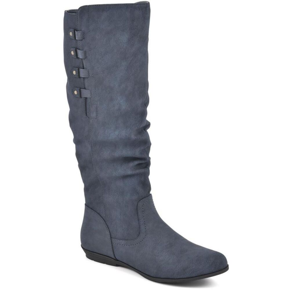 Cliffs by White Mountain Womens Francie Navy Faux Leather Knee-High Boots NWT